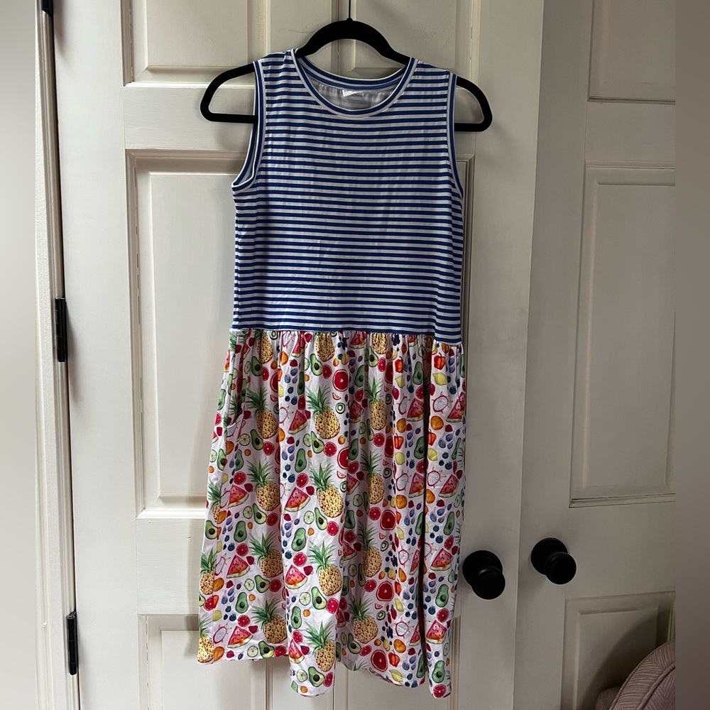 Little Skye Fruit Print Sundress Girls Size 14
